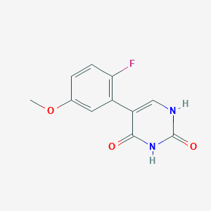 molecular formula C11H9FN2O3 B6285801 (2,4)-Dihydroxy-5-(2-fluoro-5-methoxyphenyl)pyrimidine, 95% CAS No. 1261986-25-7