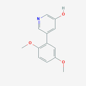 molecular formula C13H13NO3 B6285806 5-(2,5-Dimethoxyphenyl)-3-hydroxypyridine, 95% CAS No. 1258627-84-7