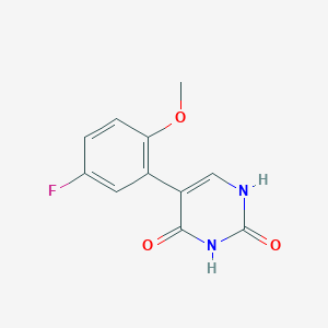 molecular formula C11H9FN2O3 B6285823 (2,4)-Dihydroxy-5-(5-fluoro-2-methoxyphenyl)pyrimidine, 95% CAS No. 1261959-37-8