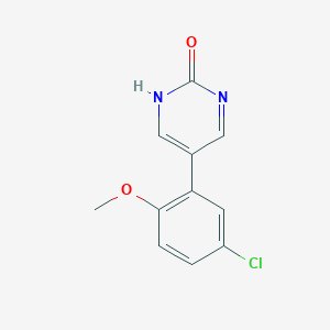 molecular formula C11H9ClN2O2 B6285838 5-(5-Chloro-2-methoxyphenyl)-2-hydroxypyrimidine, 95% CAS No. 1111104-25-6