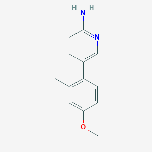 molecular formula C13H14N2O B6285869 5-(4-Methoxy-2-methylphenyl)pyridin-2-amine, 95% CAS No. 1249951-19-6