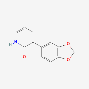 molecular formula C12H9NO3 B6285885 2-Hydroxy-3-(3,4-methylenedioxyphenyl)pyridine, 95% CAS No. 1261908-22-8