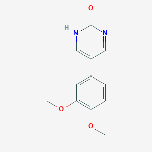 molecular formula C12H12N2O3 B6285897 5-(3,4-Dimethoxyphenyl)-2-hydroxypyrimidine, 95% CAS No. 1111103-66-2