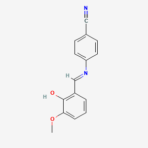 molecular formula C15H12N2O2 B6285933 4-{[(1E)-(2-Hydroxy-3-methoxyphenyl)methylene]amino}benzonitrile;  >90% CAS No. 623150-92-5