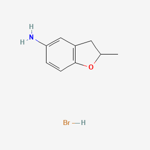 molecular formula C9H12BrNO B6285992 (2-Methyl-2,3-dihydro-1-benzofuran-5-yl)amine hydrobromide, 95% CAS No. 1185072-28-9