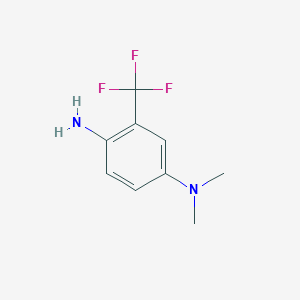 molecular formula C9H11F3N2 B6286047 4-N,N-二甲基-2-(三氟甲基)苯-1,4-二胺； 98% CAS No. 73164-30-4