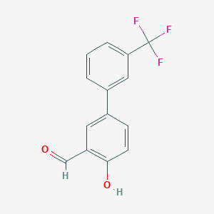 molecular formula C14H9F3O2 B6286089 2-Formyl-4-(3-trifluoromethylphenyl)phenol, 95% CAS No. 893737-70-7