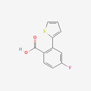 molecular formula C11H7FO2S B6286097 4-Fluoro-2-(thiophen-2-yl)benzoic acid, 95% CAS No. 926221-87-6