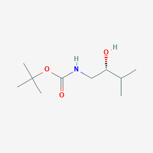 molecular formula C10H21NO3 B062861 Carbamic acid, [(2R)-2-hydroxy-3-methylbutyl]-, 1,1-dimethylethyl ester (9CI) CAS No. 185426-14-6