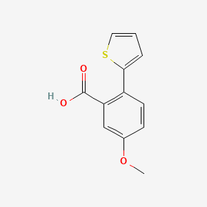 molecular formula C12H10O3S B6286121 5-Methoxy-2-(thiophen-2-yl)benzoic acid, 95% CAS No. 926220-83-9