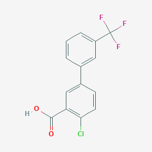 molecular formula C14H8ClF3O2 B6286126 2-Chloro-5-(3-trifluoromethylphenyl)benzoic acid, 95% CAS No. 926234-95-9