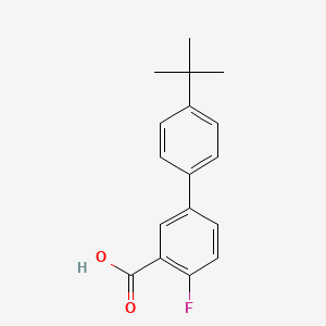 molecular formula C17H17FO2 B6286136 2-Fluoro-5-(4-t-butylphenyl)benzoic acid, 95% CAS No. 926220-65-7