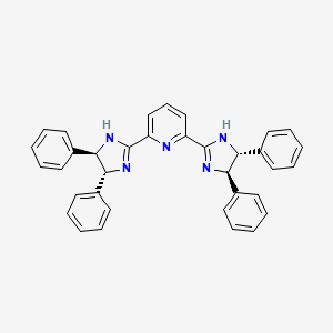 molecular formula C35H29N5 B6286181 2,6-Bis((4R,5R)-4,5-diphenyl-4,5-dihydro-1H-imidazol-2-yl)pyridine CAS No. 863491-46-7