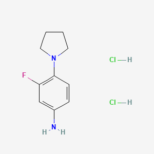 molecular formula C10H15Cl2FN2 B6286210 3-Fluoro-4-(pyrrolidin-1-yl)aniline (2HCl) CAS No. 1049756-71-9