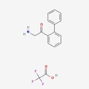 molecular formula C16H14F3NO3 B6286229 2-Amino-1-(2-phenylphenyl)ethan-1-one TFA salt, 95% CAS No. 857561-57-0