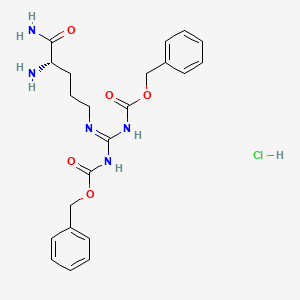 molecular formula C22H28ClN5O5 B6286243 H-L-Arg(Z)2-NH2 HCl CAS No. 2380963-17-5