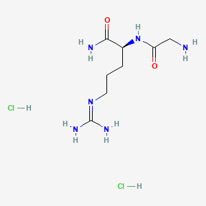 molecular formula C8H20Cl2N6O2 B6286287 H-Gly-Arg-NH₂ 2 HCl CAS No. 2753366-03-7