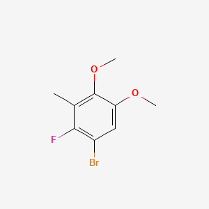 molecular formula C9H10BrFO2 B6286346 1-Bromo-2-fluoro-4,5-dimethoxy-3-methylbenzene CAS No. 2643367-74-0