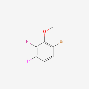 molecular formula C7H5BrFIO B6286367 1-Bromo-3-fluoro-4-iodo-2-methoxybenzene CAS No. 2383590-29-0