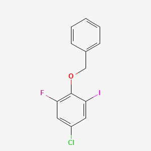 molecular formula C13H9ClFIO B6286371 2-(Benzyloxy)-5-chloro-1-fluoro-3-iodobenzene CAS No. 2643367-96-6
