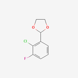molecular formula C9H8ClFO2 B6286374 2-(2-Chloro-3-fluorophenyl)-1,3-dioxolane CAS No. 2643367-97-7