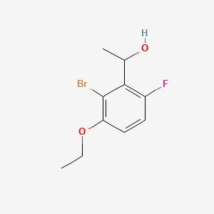 molecular formula C10H12BrFO2 B6286485 1-(2-Bromo-3-ethoxy-6-fluorophenyl)ethanol CAS No. 2643367-70-6