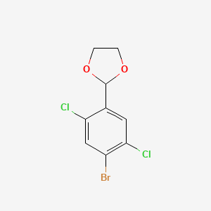 molecular formula C9H7BrCl2O2 B6286576 2-(4-Bromo-2,5-dichlorophenyl)-1,3-dioxolane CAS No. 2643368-18-5