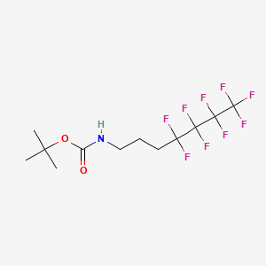 molecular formula C12H16F9NO2 B6286613 N-(4,4,5,5,6,6,7,7,7-Nonafluoroheptyl)carbamic acid t-butyl ester, 80% CAS No. 1858256-65-1