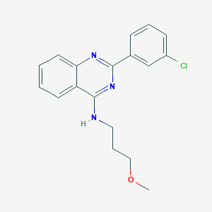 molecular formula C18H18ClN3O B6286631 2-(3-Chlorophenyl)-N-(3-methoxypropyl)-4-quinazolinamine, 95% CAS No. 685850-20-8