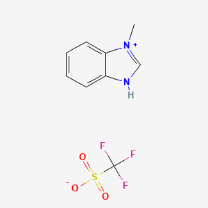 molecular formula C9H9F3N2O3S B6286634 1-Methyl-1H-benzimidazol-3-ium Trifluoromethanesulfonate, 98% CAS No. 361447-89-4