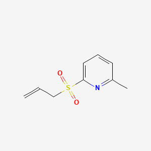 molecular formula C9H11NO2S B6286656 2-(Allylsulfonyl)-6-methylpyridine, 98% CAS No. 2249891-86-7