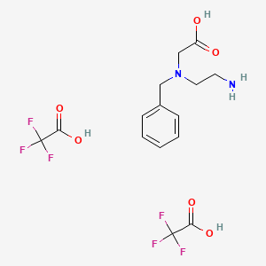 molecular formula C15H18F6N2O6 B6286701 N-(2-Aminoethyl)-N-benzylglycine Bis(trifluoroacetate), 98% CAS No. 2451065-67-9
