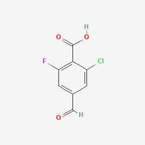 molecular formula C8H4ClFO3 B6286708 2-Chloro-6-fluoro-4-formylbenzoic acid CAS No. 2387347-74-0