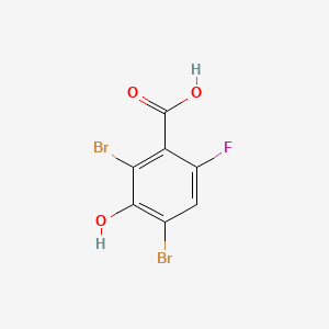 molecular formula C7H3Br2FO3 B6286716 2,4-Dibromo-6-fluoro-3-hydroxybenzoic acid CAS No. 91659-47-1