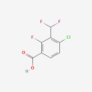 molecular formula C8H4ClF3O2 B6286723 4-Chloro-3-(difluoromethyl)-2-fluorobenzoic acid CAS No. 2386446-01-9