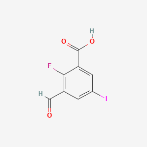 molecular formula C8H4FIO3 B6286731 2-Fluoro-3-formyl-5-iodobenzoic acid CAS No. 2387023-24-5