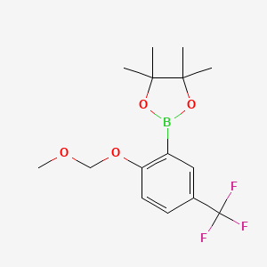 molecular formula C15H20BF3O4 B6286733 2-(2-(Methoxymethoxy)-5-(trifluoromethyl)phenyl)-4,4,5,5-tetramethyl-1,3,2-dioxaborolane CAS No. 2088856-12-4