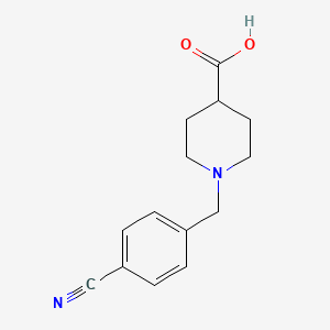 molecular formula C14H16N2O2 B6286744 1-(4-Cyanobenzyl)piperdine-4-carboxylic acid;  97% CAS No. 939757-55-8