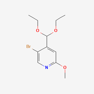 molecular formula C11H16BrNO3 B6286784 5-Bromo-4-(diethoxymethyl)-2-methoxypyridine CAS No. 2635937-11-8