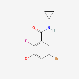 molecular formula C11H11BrFNO2 B6287186 5-Bromo-N-cyclopropyl-2-fluoro-3-methoxybenzamide CAS No. 2586127-28-6