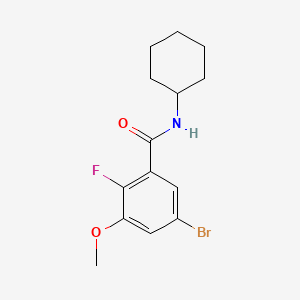 molecular formula C14H17BrFNO2 B6287208 5-Bromo-N-cyclohexyl-2-fluoro-3-methoxybenzamide CAS No. 2586126-71-6