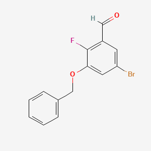 molecular formula C14H10BrFO2 B6287224 3-(Benzyloxy)-5-bromo-2-fluorobenzaldehyde CAS No. 2624417-13-4