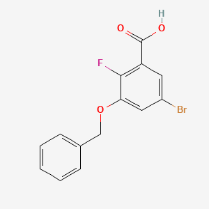 molecular formula C14H10BrFO3 B6287228 3-(Benzyloxy)-5-bromo-2-fluorobenzoic acid CAS No. 2586127-27-5