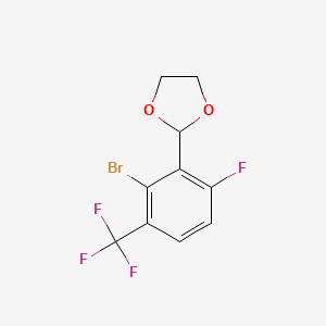 molecular formula C10H7BrF4O2 B6287244 2-(2-Bromo-6-fluoro-3-(trifluoromethyl)phenyl)-1,3-dioxolane CAS No. 2624417-70-3