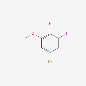 molecular formula C7H5BrFIO B6287267 5-Bromo-2-fluoro-1-iodo-3-methoxybenzene CAS No. 2386783-58-8