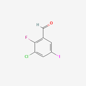 molecular formula C7H3ClFIO B6287393 3-Chloro-2-fluoro-5-iodobenzaldehyde CAS No. 2304494-65-1