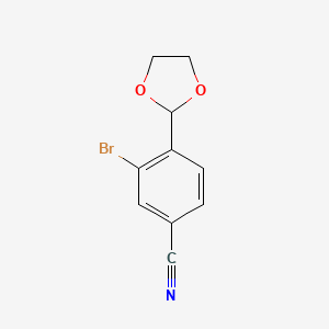molecular formula C10H8BrNO2 B6287617 3-Bromo-4-(1,3-dioxolan-2-yl)benzonitrile CAS No. 2586125-79-1