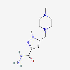 1-Methyl-5-(4-methyl-piperazin-1-ylmethyl)-1H-pyrazole-3-carboxylic acid hydrazide, 95%