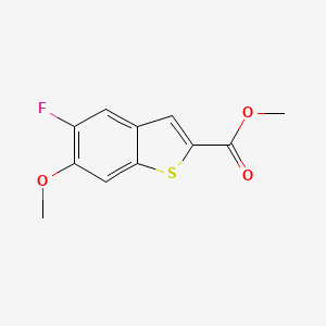 molecular formula C11H9FO3S B6287798 5-Fluoro-6-methoxy-benzo[b]thiophene-2-carboxylic acid methyl ester, 95% CAS No. 2385215-54-1