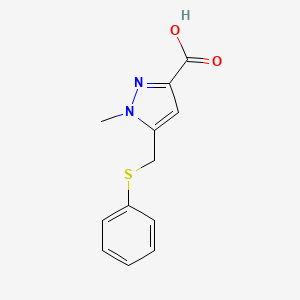 1-Methyl-5-phenylsulfanylmethyl-1H-pyrazole-3-carboxylic acid, 95%